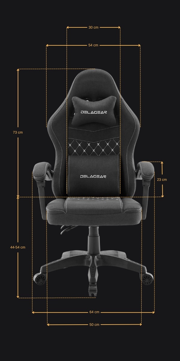 Wymiary DELAGEAR G 300 Czarny Materiałowy