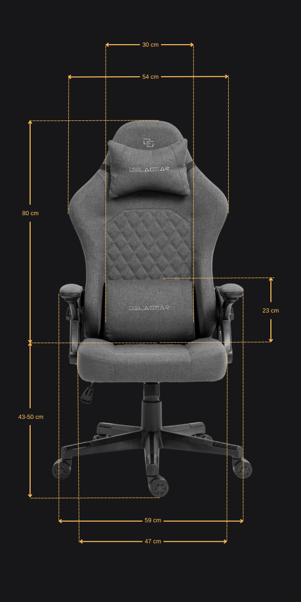 Wymiary DELAGEAR G 404 Ciemnoszary Materiałowy