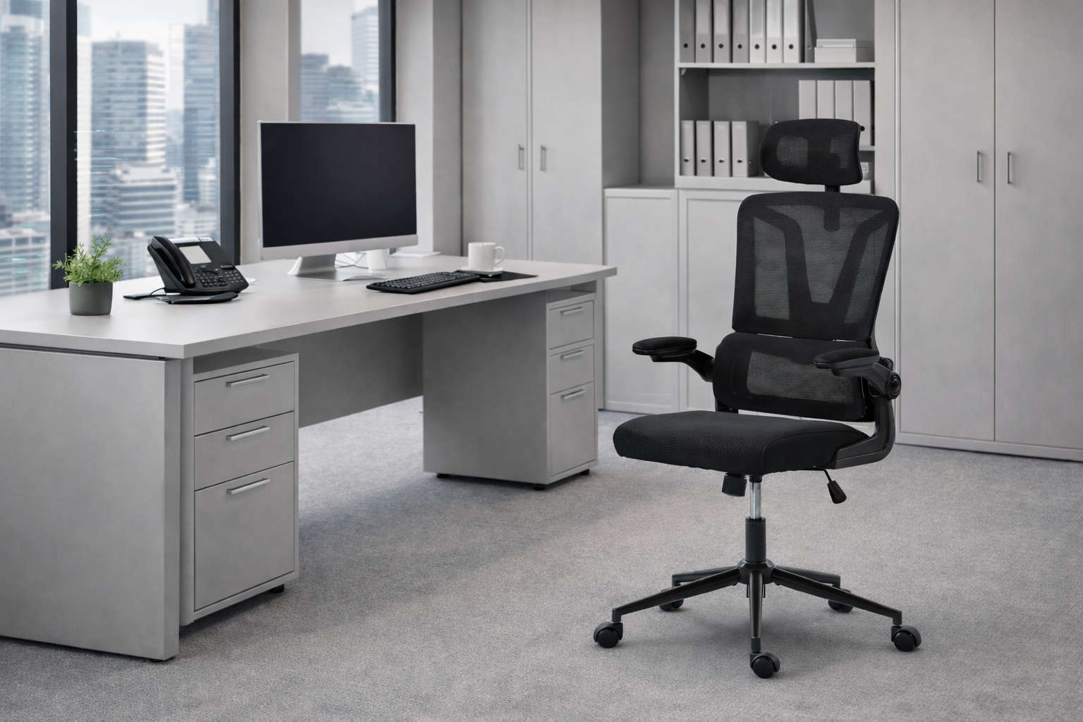  Fotel Biurowy Ergonomiczny DELAGEAR M 350 Czarny