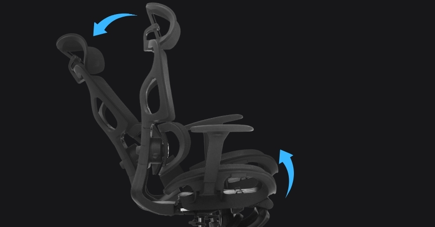 Mechanizm synchroniczny odchylania fotela BIONIC AIR FR