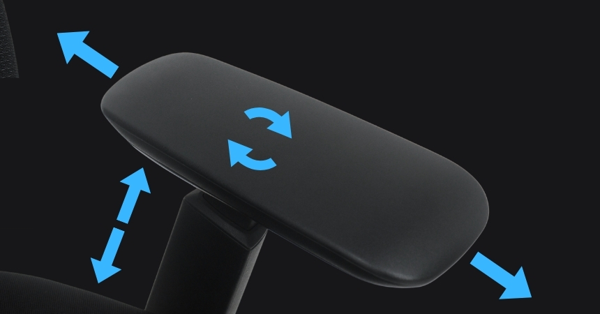 Fotel Ergonomiczny Biurowy ERGONAUT ODYSSEY Czarny - zbliżenie na regulację podłokietników 4D